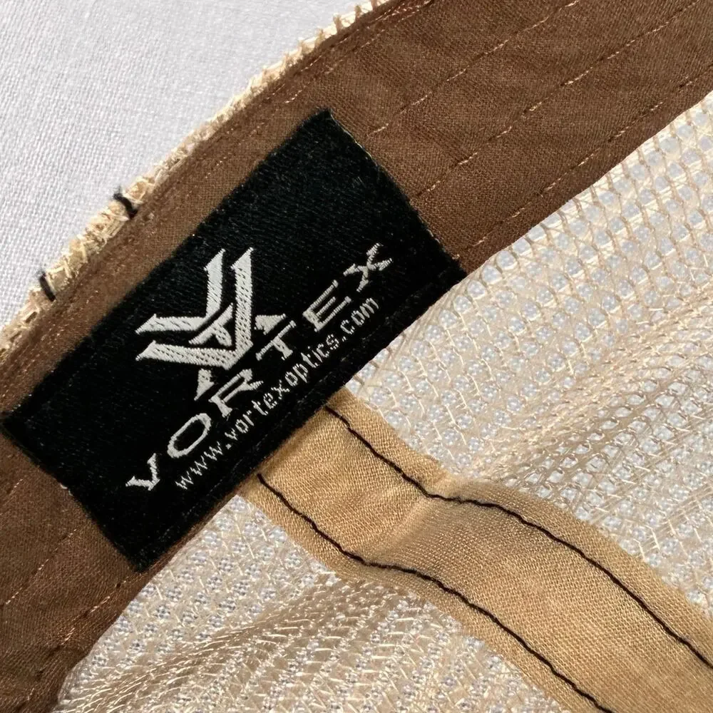 Vortex Optics Brown Mesh Trucker Hat Distressed Hunting Outdoor Cap OSFA